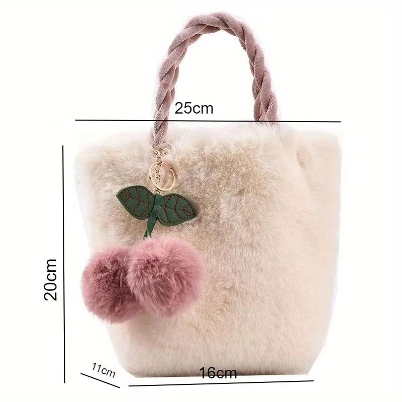 Cute Fashion Shoulder Bags Cherry Plush Tote Bag For Women Winter Warm Fluffy Bucket Bag Simple Cherry Plush Handbag
Cute Fashion Shoulder Bags Cherry Plush Tote Bag For Women Winter Warm Fluffy Bucket Bag Simple Cherry Plush Handbag