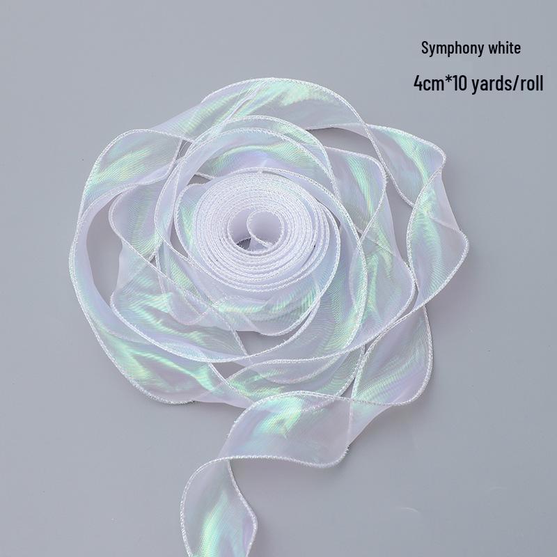 Iridescent 4cm Fish Tail Gauze Ribbon with Wavy Edge for Floral Packaging and Satin Bows
Iridescent 4cm Fish Tail Gauze Ribbon with Wavy Edge for Floral Packaging and Satin Bows