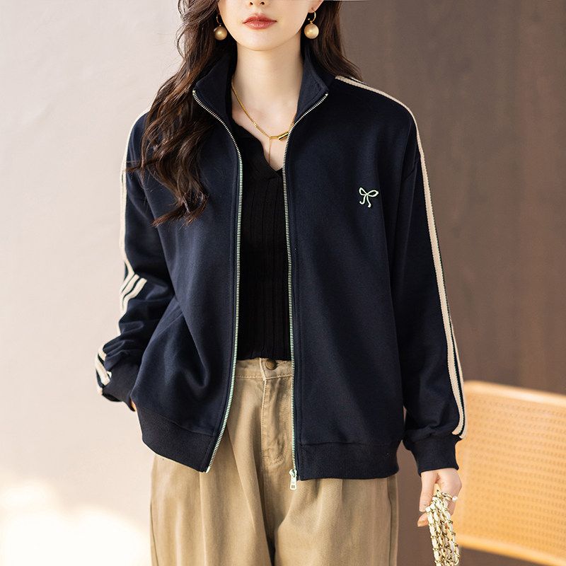 September Mo Mo Plus Size Ladies Plus Size Spring & Fall Wear Zipper Sweatshirt Outwear Female 2025 New Arrival Cardigan Slim Looking Tops Navy blue L
September Mo Mo Plus Size Ladies Plus Size Spring & Fall Wear Zipper Sweatshirt Outwear Female 2025 New Arrival Cardigan Slim Looking Tops Navy blue L