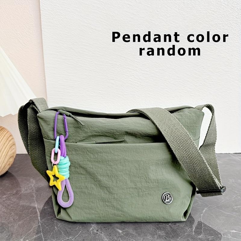 Сверхлегкая женская сумка через плечо из ткани с несколькими карманами, однотонная нейлоновая модная маленькая сумка через плечо с подвеской Lucky Star