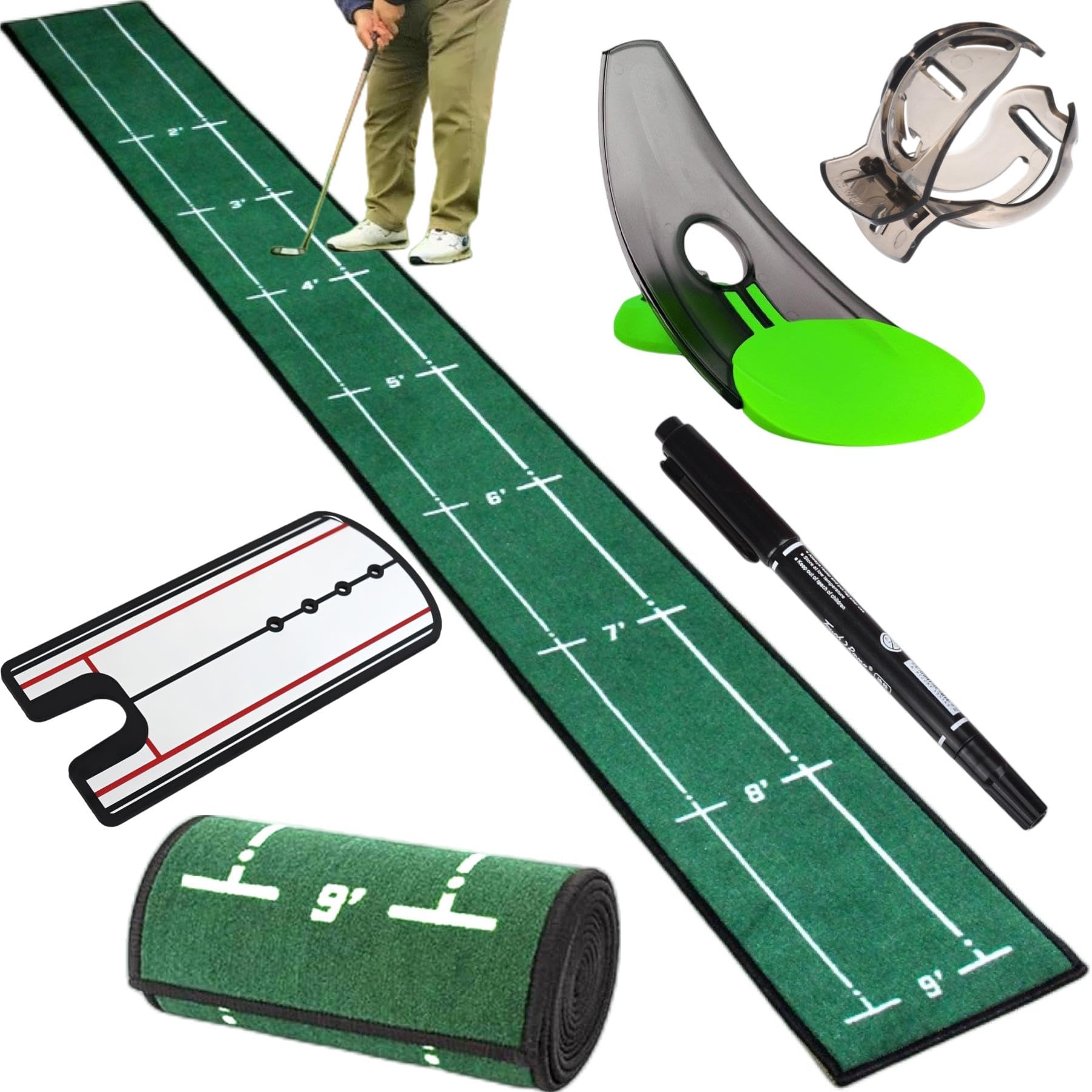 Gavit Putting Practice Equipment Putting Golf Practice Putting Practice Putting Golf Ball Marker 5-Piece Set, Mat, Mat, Cup, Mirror,
Gavit Putting Practice Equipment Putting Golf Practice Putting Practice Putting Golf Ball Marker 5-Piece Set, Mat, Mat, Cup, Mirror,