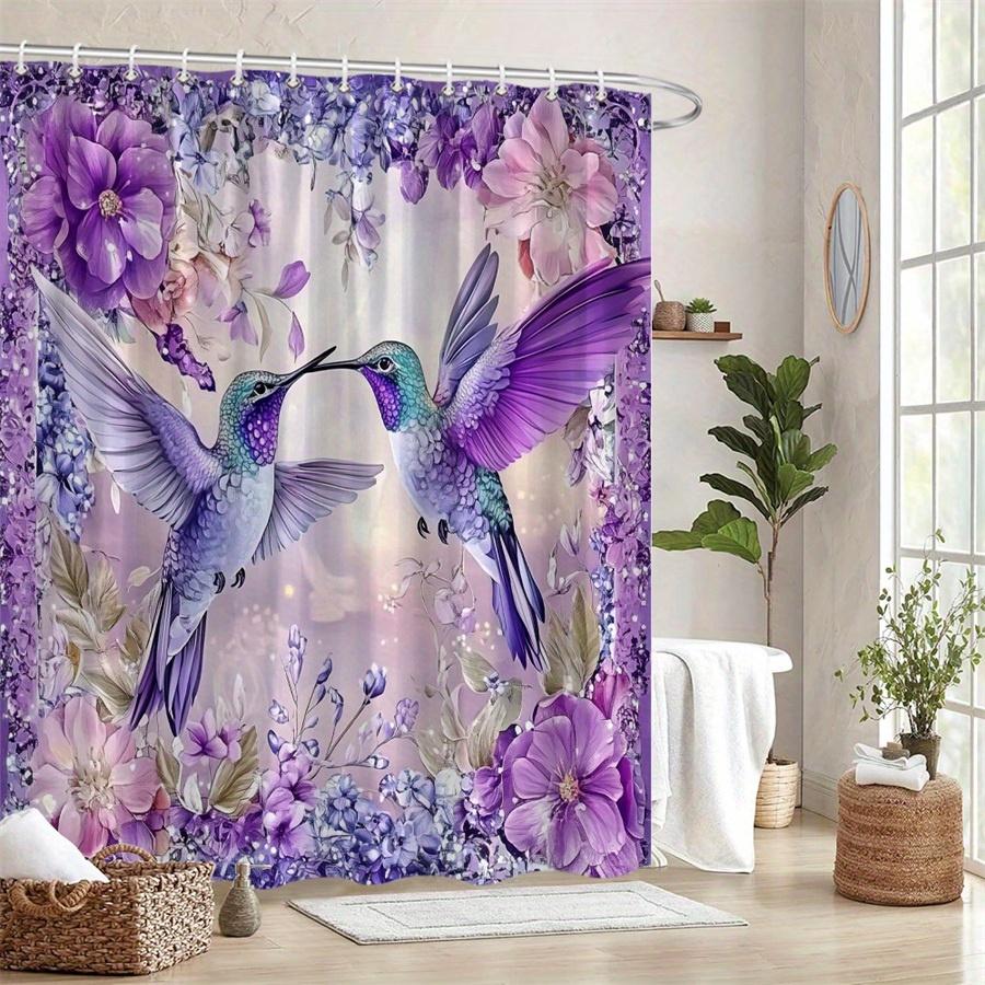 3D Purple Hummingbird and Flower Shower Curtain Waterproof Bath Decor Romantic Artistic Bathroom Curtains for Women 90x180CM
3D Purple Hummingbird and Flower Shower Curtain Waterproof Bath Decor Romantic Artistic Bathroom Curtains for Women 90x180CM