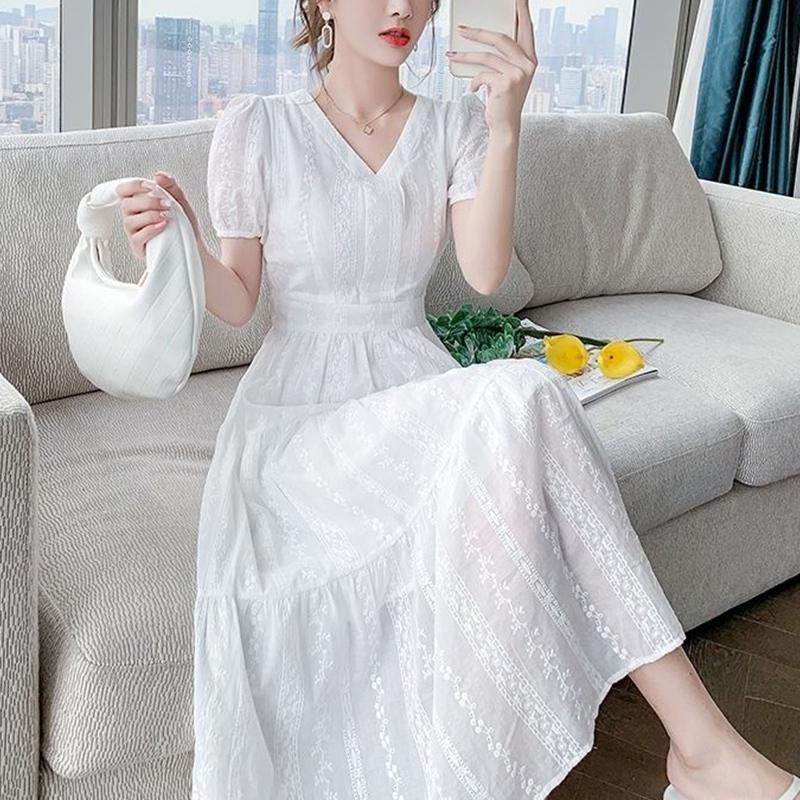 Летние новые чистые хлопковые V-образные вырезы с вышивкой элегантные модные белые платья женские с коротким рукавом талии милое платье-халат женское платье Vestido M
Летние новые чистые хлопковые V-образные вырезы с вышивкой элегантные модные белые платья женские с коротким рукавом талии милое платье-халат женское платье Vestido M