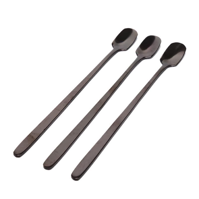 1 шт. Длинная ручка квадратная ложка для кофе нержавеющая сталь цветные ложки для льда