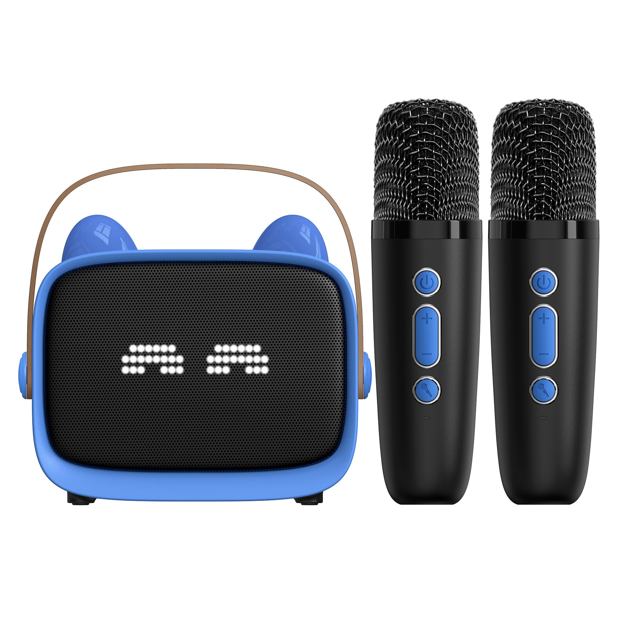 T99 Children Karaoke Speaker with Dual Microphone Multi Light Modes Bluetooth-Compatible Audio System Black+Blue
T99 Children Karaoke Speaker with Dual Microphone Multi Light Modes Bluetooth-Compatible Audio System Black+Blue