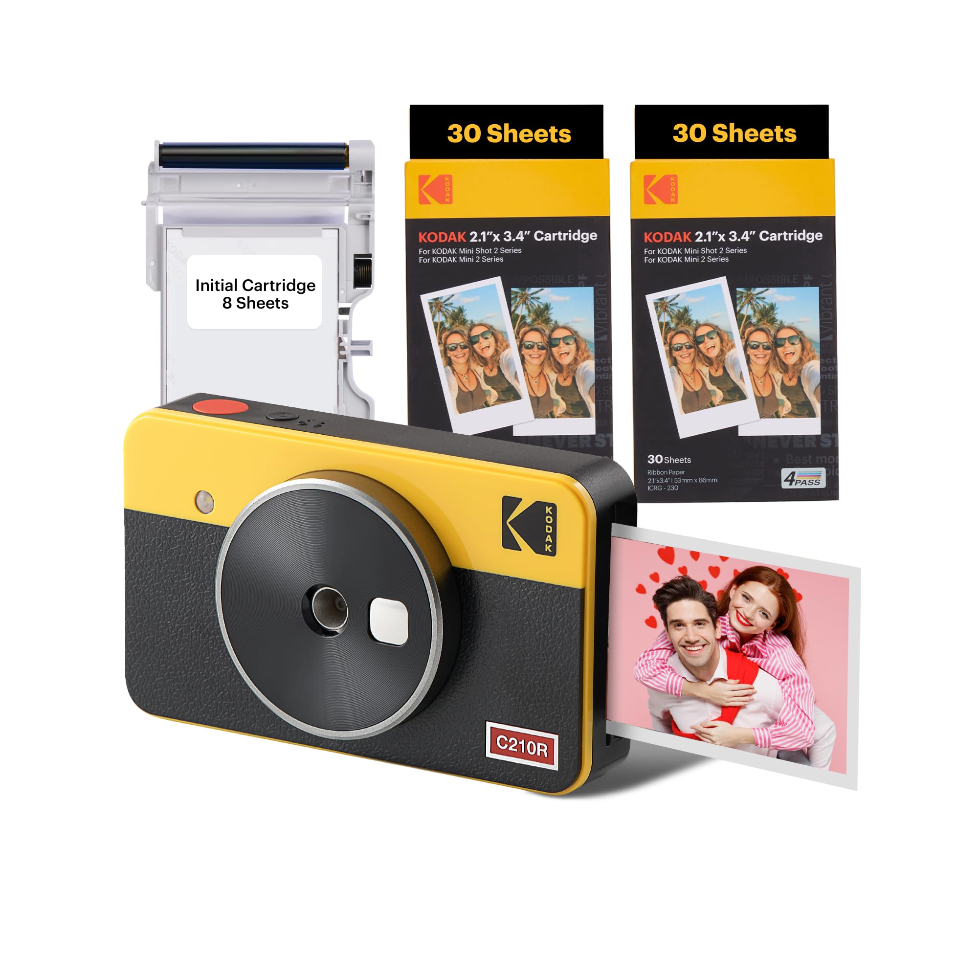 KODAK Mini Shot 2 Retro 4PASS Instant Camera Photo Printer 8 корпусів камер 60 аркушів жовтий 2-в-1 & (5,3х8,6 см) + + пучок, жовтий
KODAK Mini Shot 2 Retro 4PASS Instant Camera Photo Printer 8 корпусів камер 60 аркушів жовтий 2-в-1 & (5,3х8,6 см) + + пучок, жовтий