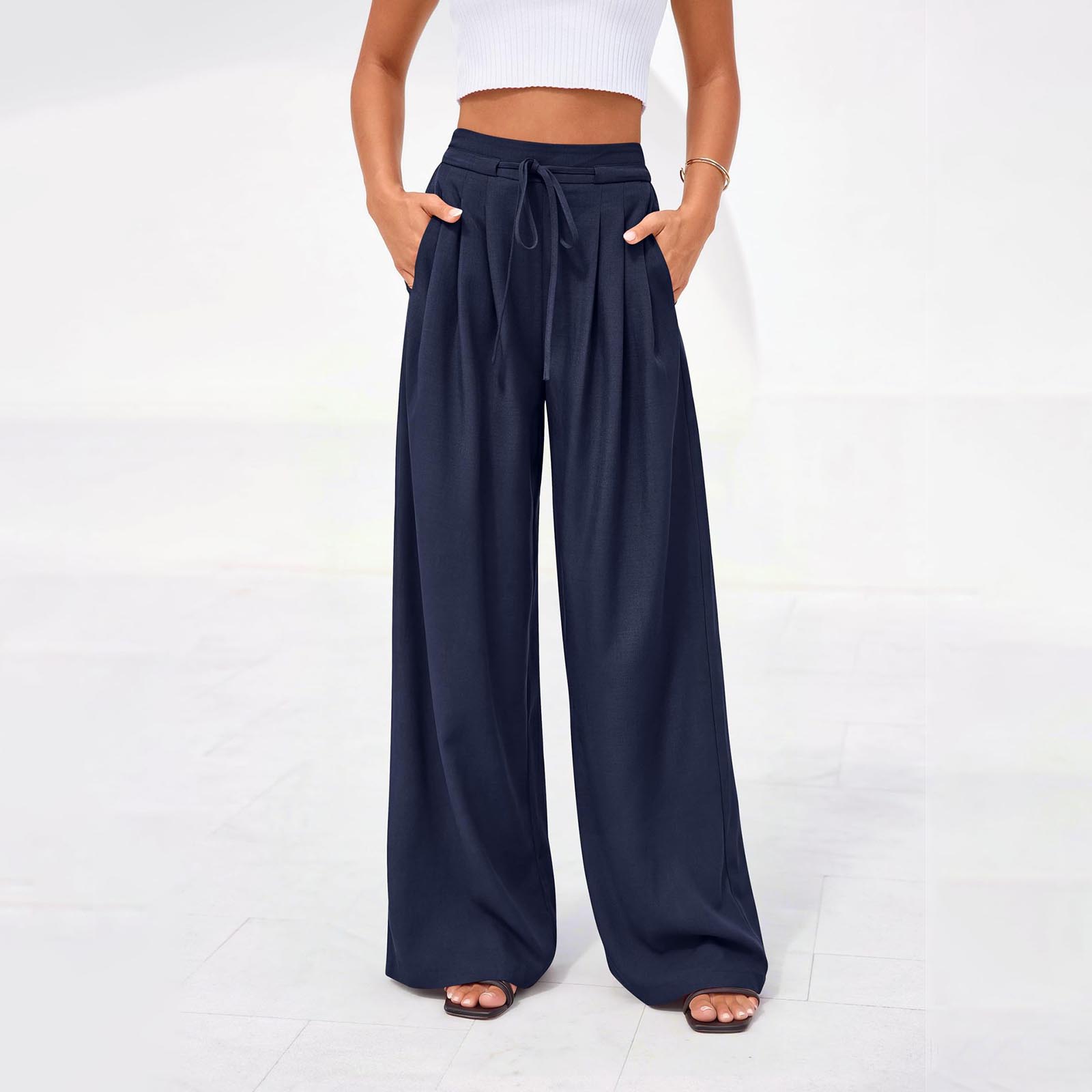 Women s Casual Pleated Wide Leg Pants with Pockets Elastic Waist Drawstring Loose Fit Trousers for Daily Wear XL
Women s Casual Pleated Wide Leg Pants with Pockets Elastic Waist Drawstring Loose Fit Trousers for Daily Wear XL