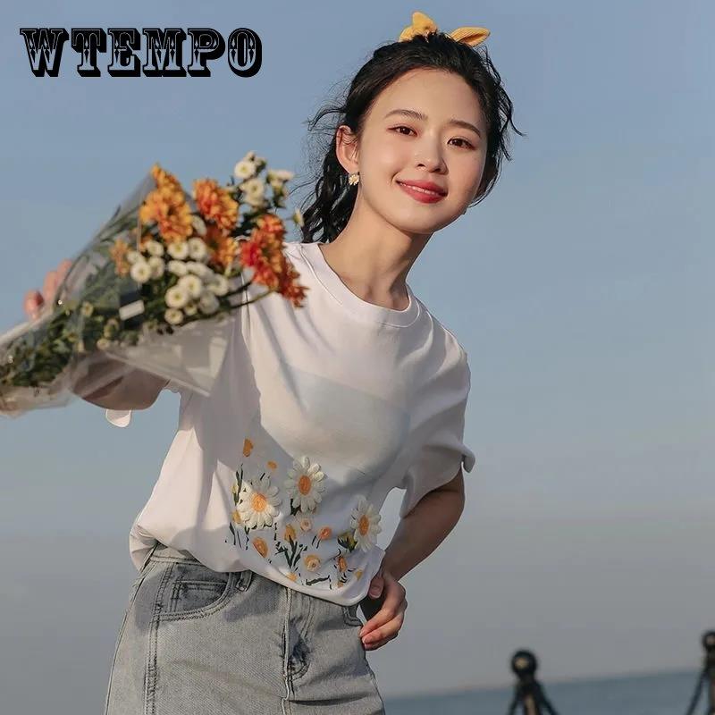 Чистый цвет, цветочный узор, вышивка, женская повседневная футболка, топ для леди, топ для девочек, хипстерские футболки в стиле мультфильмов
Чистый цвет, цветочный узор, вышивка, женская повседневная футболка, топ для леди, топ для девочек, хипстерские футболки в стиле мультфильмов