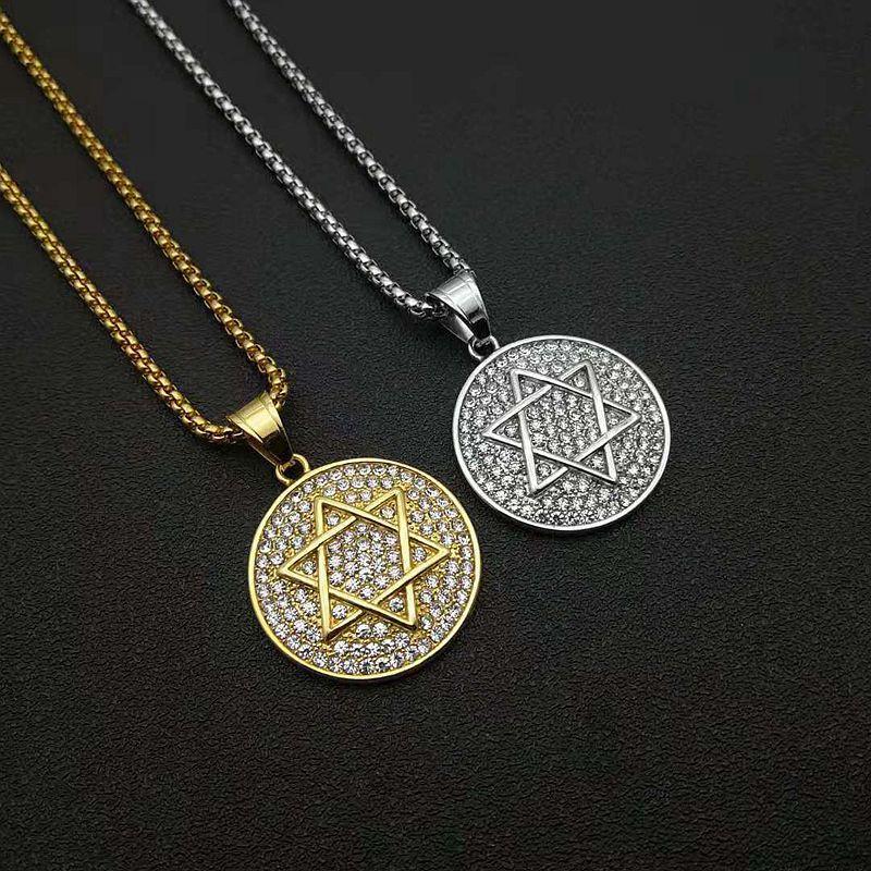 Hot Selling Stainless Steel Full Diamond Hip Hop Six Point Star Pendant Necklace David Star Jewish Religious Jewelry
Hot Selling Stainless Steel Full Diamond Hip Hop Six Point Star Pendant Necklace David Star Jewish Religious Jewelry