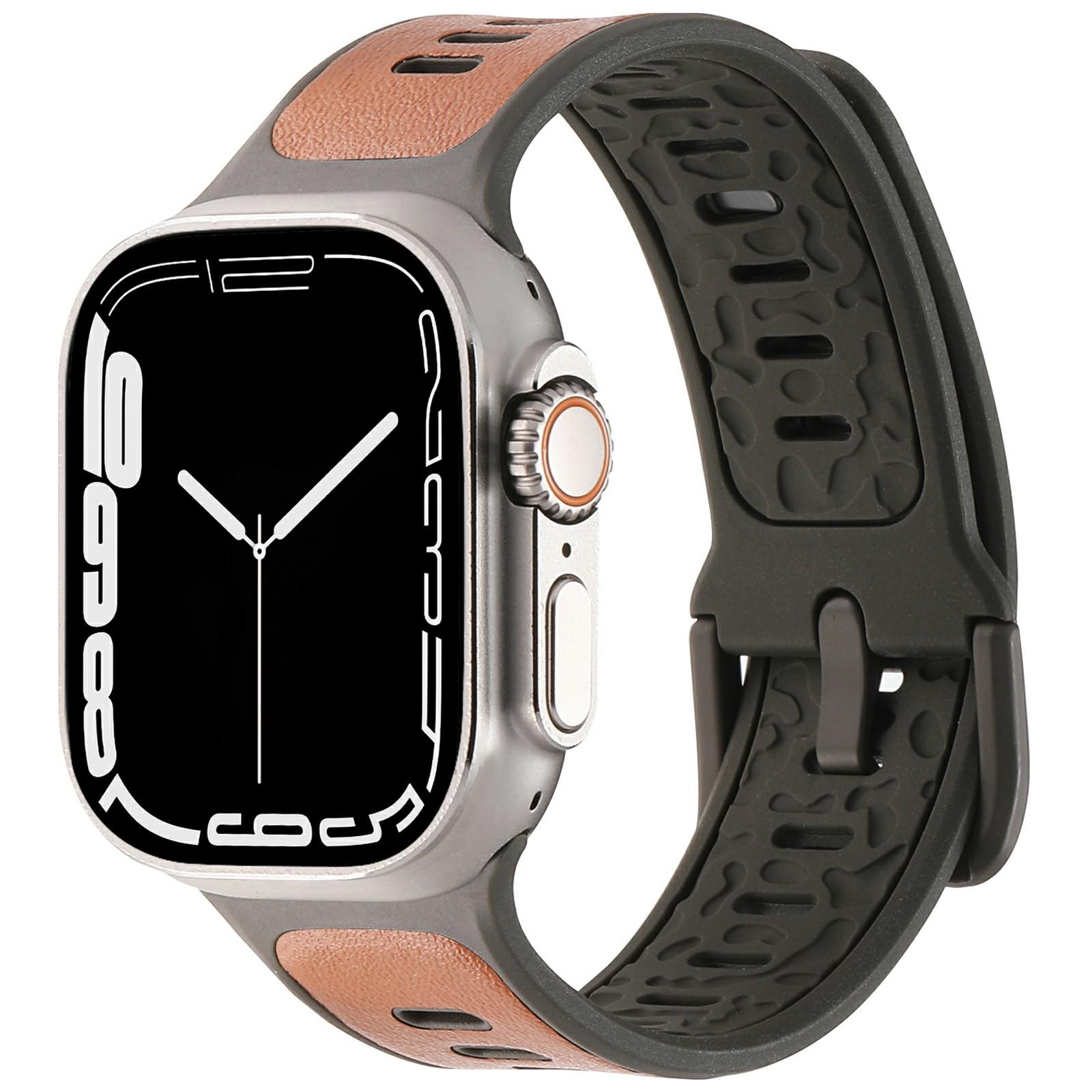 For Apple Watch 10 46mm/Ultra 2/Ultra 49mm/9 8 7 45mm/SE (2023) SE (2022) SE 6 5 4 44mm/3 2 1 42mm Leather Coated Silicone Strap Orange
For Apple Watch 10 46mm/Ultra 2/Ultra 49mm/9 8 7 45mm/SE (2023) SE (2022) SE 6 5 4 44mm/3 2 1 42mm Leather Coated Silicone Strap Orange