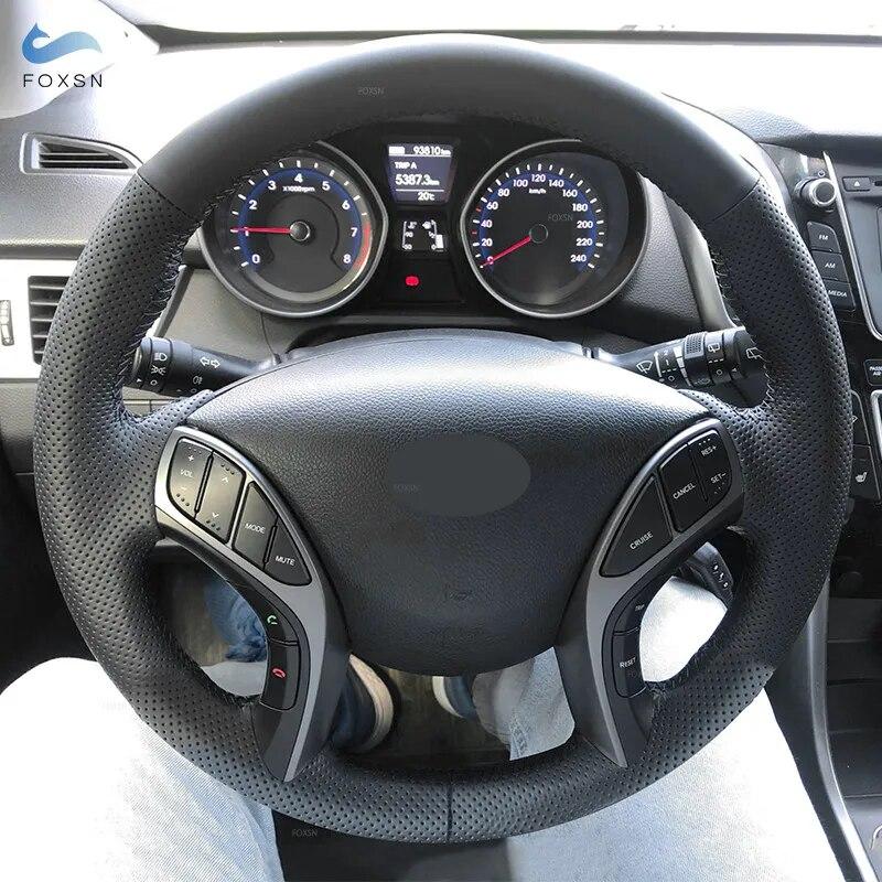 Оплетка на руль для Hyundai Elantra 2011-2016 Avante i30 2012-2015 2016, автомобильный руль, кожаный чехол, сшитый вручную
Оплетка на руль для Hyundai Elantra 2011-2016 Avante i30 2012-2015 2016, автомобильный руль, кожаный чехол, сшитый вручную