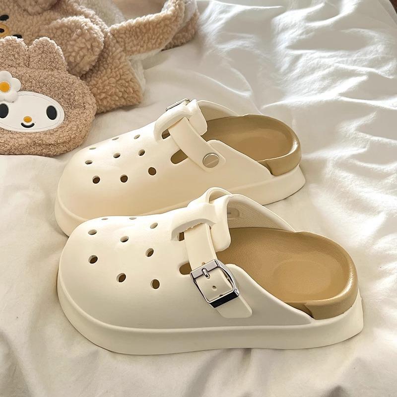 Женская обувь Домашние тапочки Платформенные шлепанцы Летние женские плоские пляжные туфли Женские тапочки Уличная садовая обувь Пантофл 35-36 белый