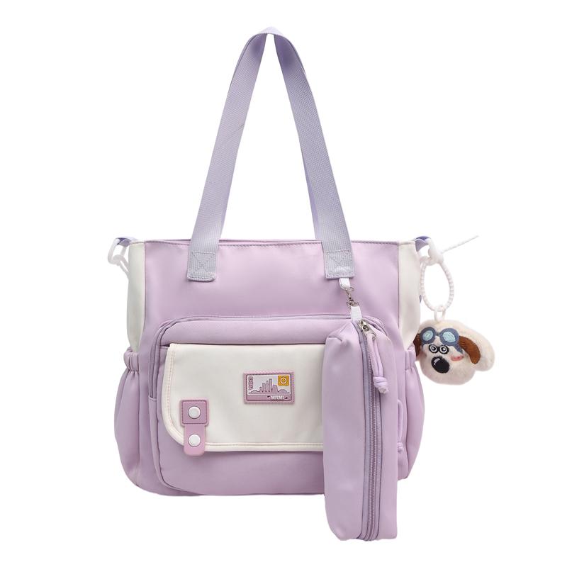 Легкая сумка через плечо большой вместимости, женская контрастная сумка через плечо, школьный ранец для учеников средней школы фиолетовый
Легкая сумка через плечо большой вместимости, женская контрастная сумка через плечо, школьный ранец для учеников средней школы фиолетовый