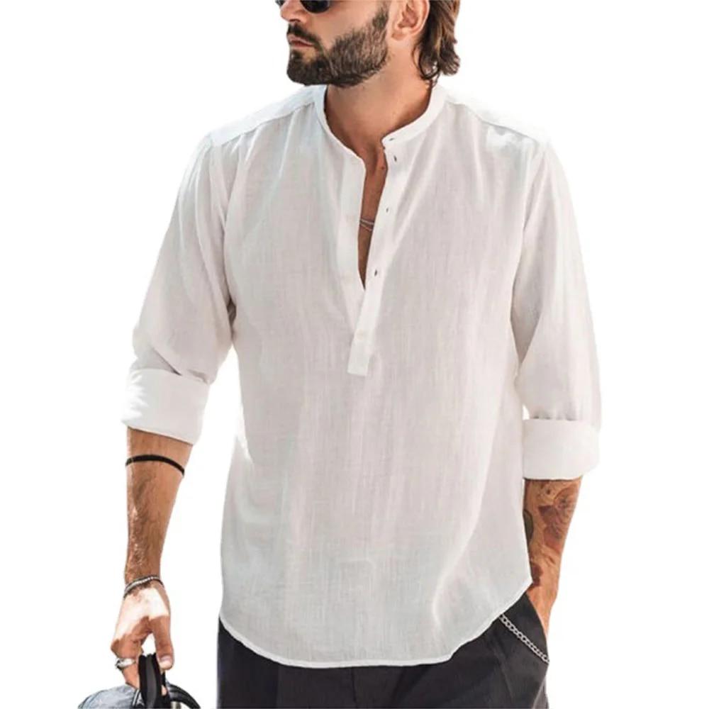 2026 Men Buttons Stand Collar Blouse Cotton Linen Shirt Loose Tops Long Sleeve Tee Shirt Spring Autumn Men s Shirts 3XL білий
2026 Men Buttons Stand Collar Blouse Cotton Linen Shirt Loose Tops Long Sleeve Tee Shirt Spring Autumn Men s Shirts 3XL білий