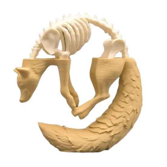 3D Printed Fox Ornament Half Skeleton Half Flesh Curled-up Fox Figurine Artistic Fox Statue Collectible for Table Shelf Decoration хаки
3D Printed Fox Ornament Half Skeleton Half Flesh Curled-up Fox Figurine Artistic Fox Statue Collectible for Table Shelf Decoration хаки
