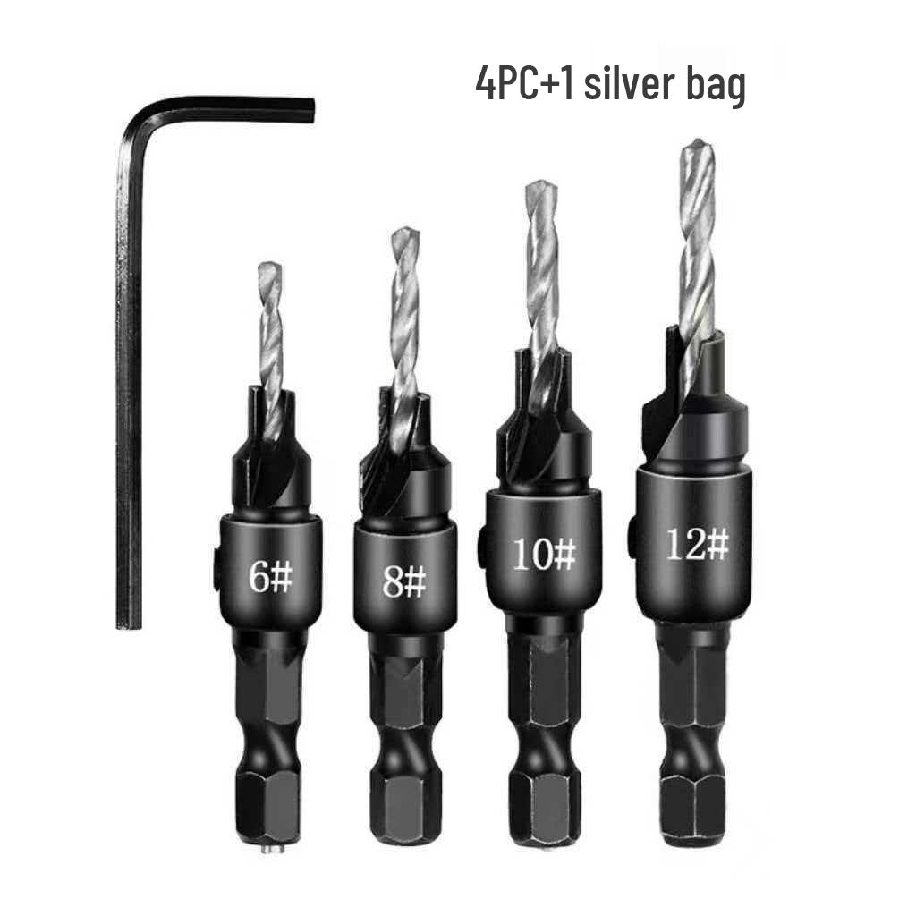 Hex Shank Countersink Drill Bit Set for Woodworking and Chamfering
Hex Shank Countersink Drill Bit Set for Woodworking and Chamfering