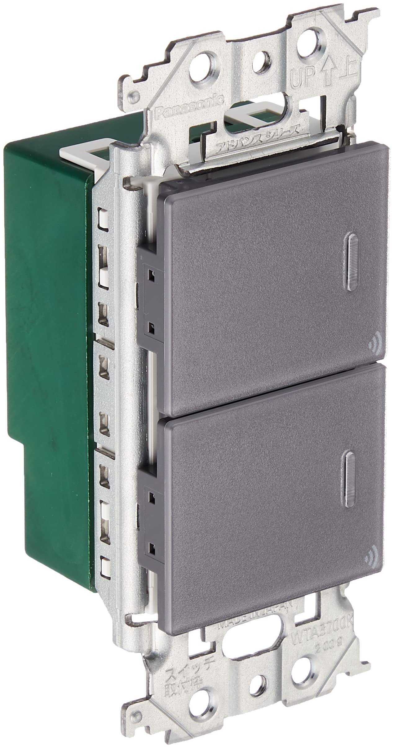 Panasonic Вбудований подвійний перемикач ADVANCE Series Link Plus Matte Grey WTY2402H (3-дротовий/приймач/2 схеми) (Тип ручки)
Panasonic Вбудований подвійний перемикач ADVANCE Series Link Plus Matte Grey WTY2402H (3-дротовий/приймач/2 схеми) (Тип ручки)