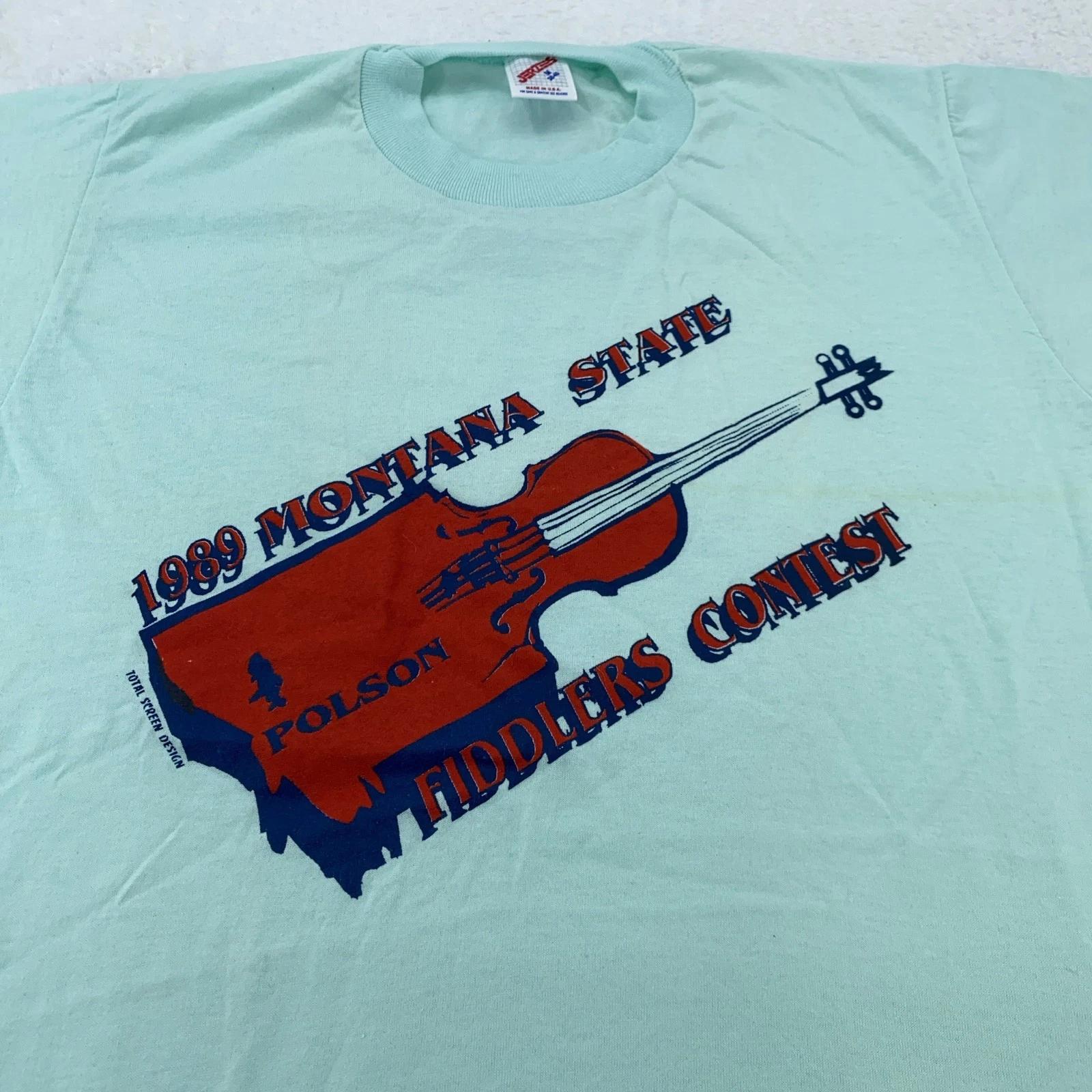 Vintage 1989 Montana State Fiddlers Contest Shirt Mens Small Polson USA 80s Tee M
Vintage 1989 Montana State Fiddlers Contest Shirt Mens Small Polson USA 80s Tee M
