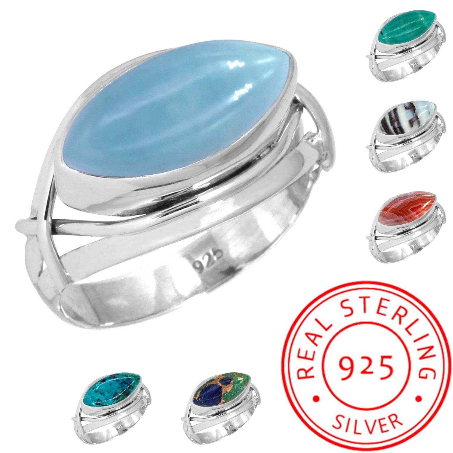 925 Sterling Silver Ring Women Gemstone Handmade Jewelry Birthday Gift Amazonite Angelite Blue Opal Botswana Agate Mohave Azurite Chrysocolla Cocktail 11.5
925 Sterling Silver Ring Women Gemstone Handmade Jewelry Birthday Gift Amazonite Angelite Blue Opal Botswana Agate Mohave Azurite Chrysocolla Cocktail 11.5