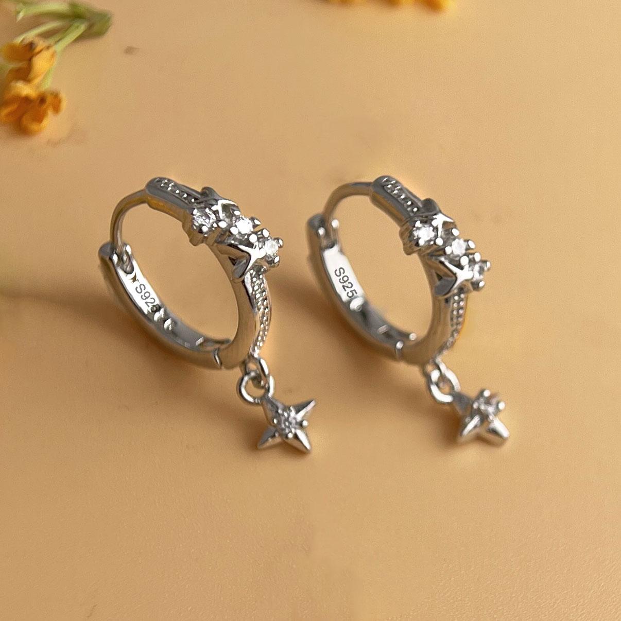 925 Sterling Silver Vintage Earrings For Women Trendy Simple Round Star Zircon Earring Jewelry Prevent Allergy Party Accessories
925 Sterling Silver Vintage Earrings For Women Trendy Simple Round Star Zircon Earring Jewelry Prevent Allergy Party Accessories