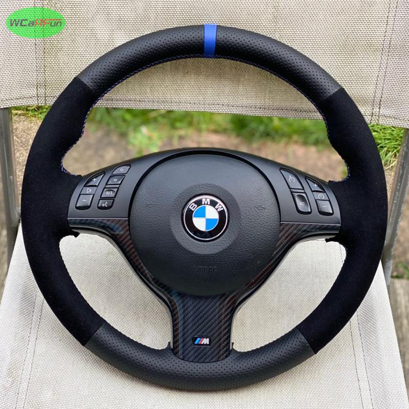 Customize Black Perforated Leather red blue line blue strip Suede Steering Wheel Cover For BMW M Sport 3 5 Series E46 E39 M3 M5
Customize Black Perforated Leather red blue line blue strip Suede Steering Wheel Cover For BMW M Sport 3 5 Series E46 E39 M3 M5