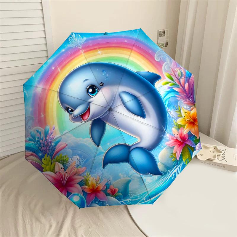 1PC Dolphin Rainbow Automatic Open/Close Umbrella Compact Folding Umbrella with 8-Rib Shaft lightweight esign, Highquality Fabric1169A
1PC Dolphin Rainbow Automatic Open/Close Umbrella Compact Folding Umbrella with 8-Rib Shaft lightweight esign, Highquality Fabric1169A