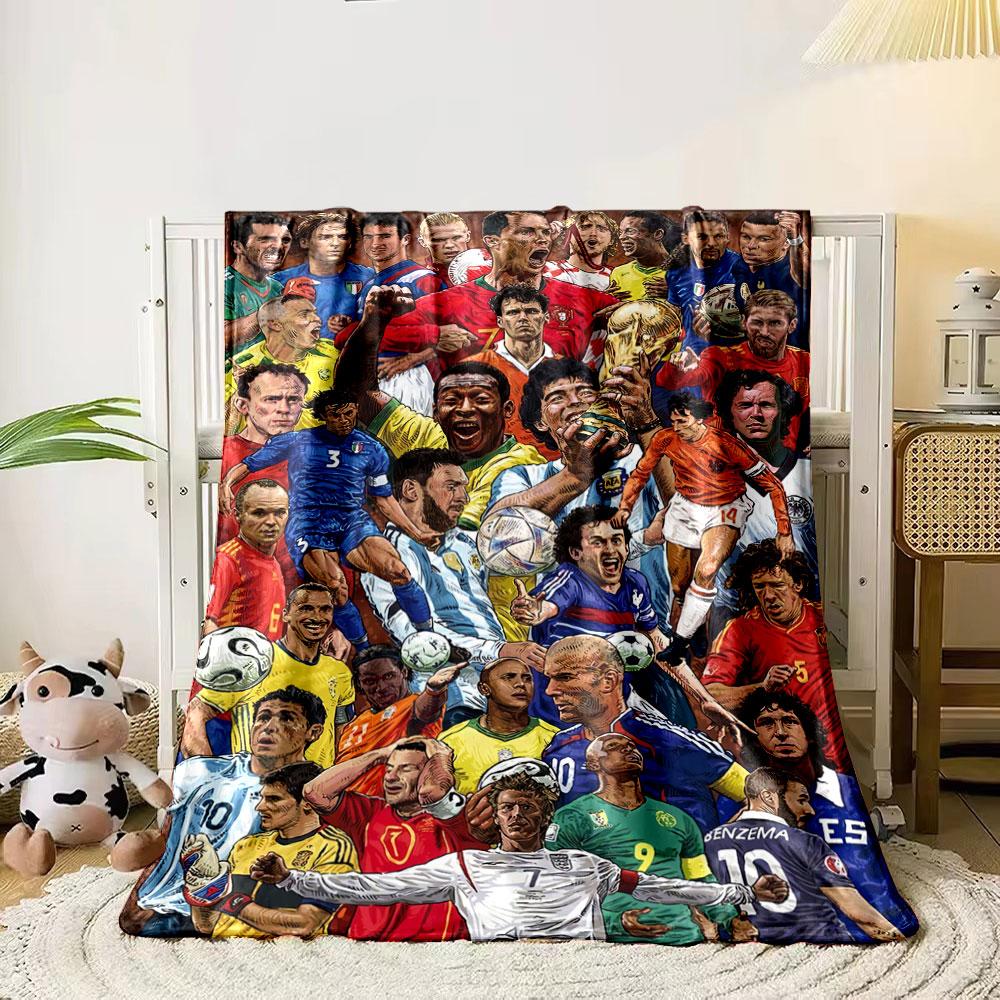 A collage of soccer players in action, holding and playing with footballs. for all seasons blanket lunch break throw gift 80cm x 120cm
A collage of soccer players in action, holding and playing with footballs. for all seasons blanket lunch break throw gift 80cm x 120cm