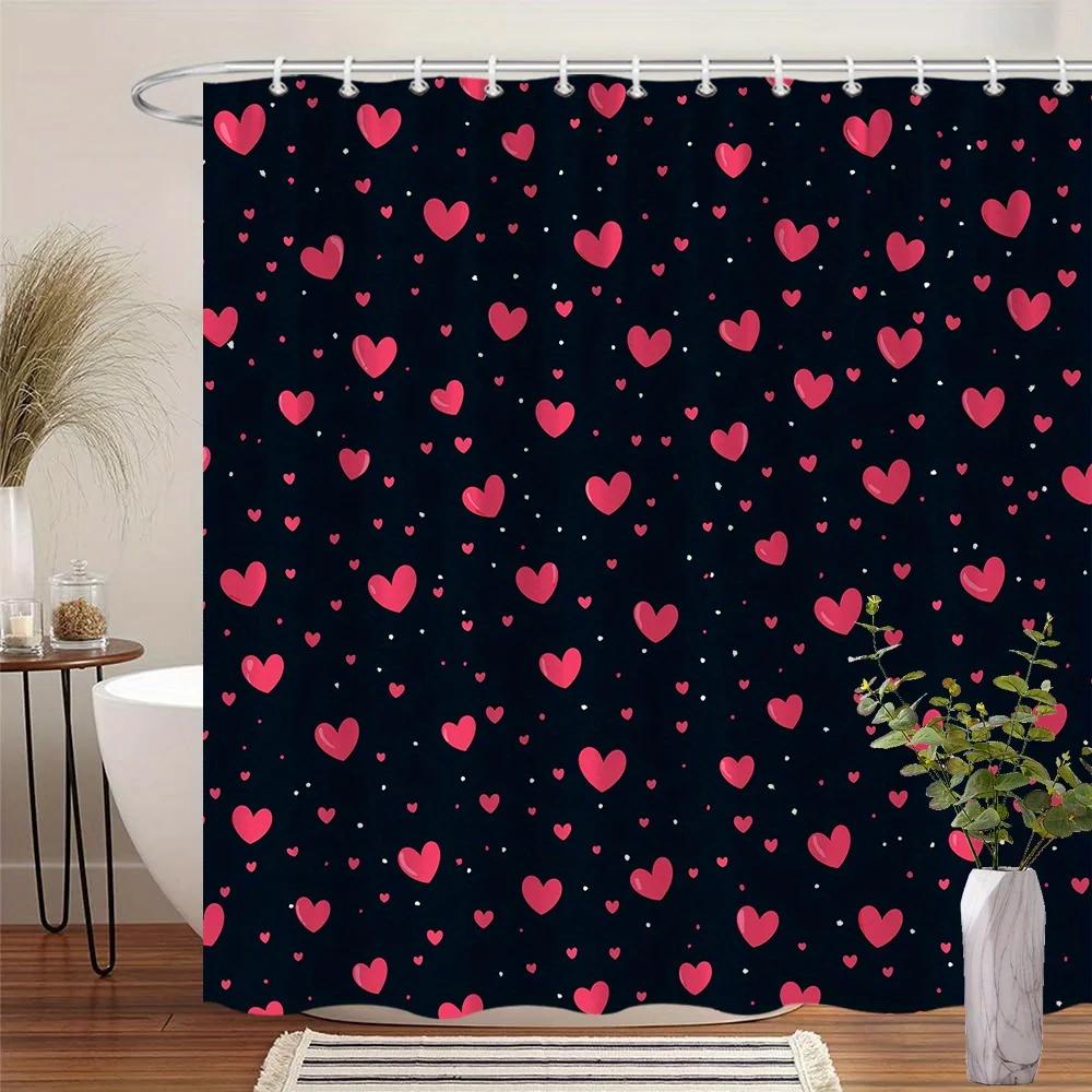Vibrant Pink Hearts Shower Curtain, Navy Blue & White Dots, 12 Hooks, Washable Polyester, Playful Modern Bathroom Decor W60H190(CM)-1 Pcs
Vibrant Pink Hearts Shower Curtain, Navy Blue & White Dots, 12 Hooks, Washable Polyester, Playful Modern Bathroom Decor W60H190(CM)-1 Pcs