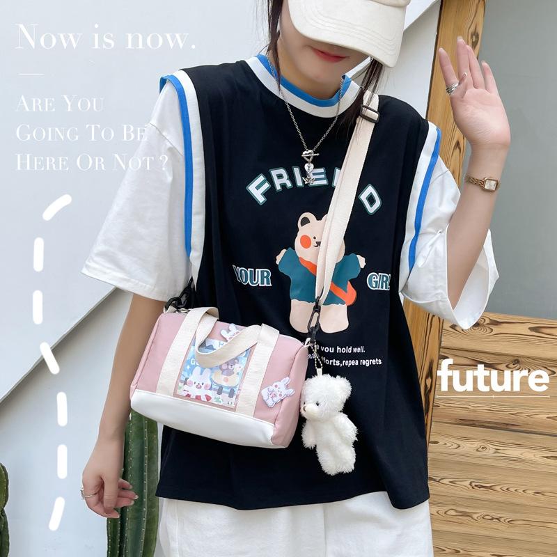 Daily canvas bag, Harajuku junior high school student soft girl uniform bag shoulder bag middle school student messenger bag рожевий
Daily canvas bag, Harajuku junior high school student soft girl uniform bag shoulder bag middle school student messenger bag рожевий