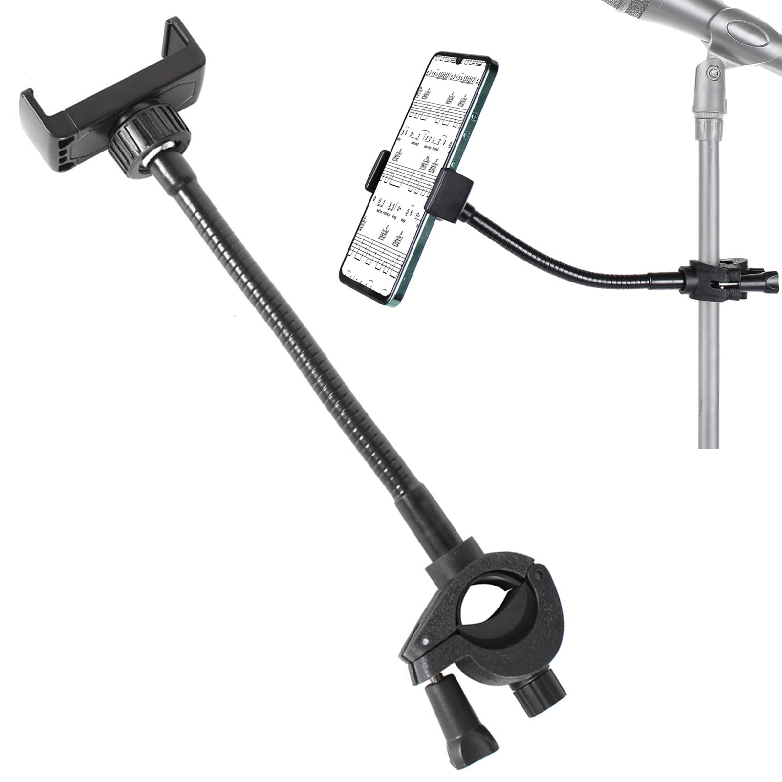 TVETE Smartphone Holder for Microphone Smartphone Holder for Music Sheet 12cm Long Flexible Gooseneck Angle Freely Easy to Ideal for Live Stage Guitar
TVETE Smartphone Holder for Microphone Smartphone Holder for Music Sheet 12cm Long Flexible Gooseneck Angle Freely Easy to Ideal for Live Stage Guitar