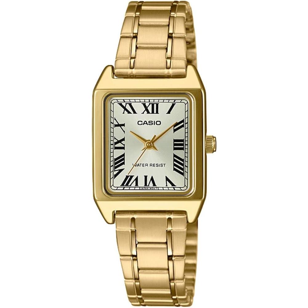 Casio LTP-V007G-9B женские прямоугольные часы из нержавеющей стали золотистого оттенка с римским золотым циферблатом
Casio LTP-V007G-9B женские прямоугольные часы из нержавеющей стали золотистого оттенка с римским золотым циферблатом