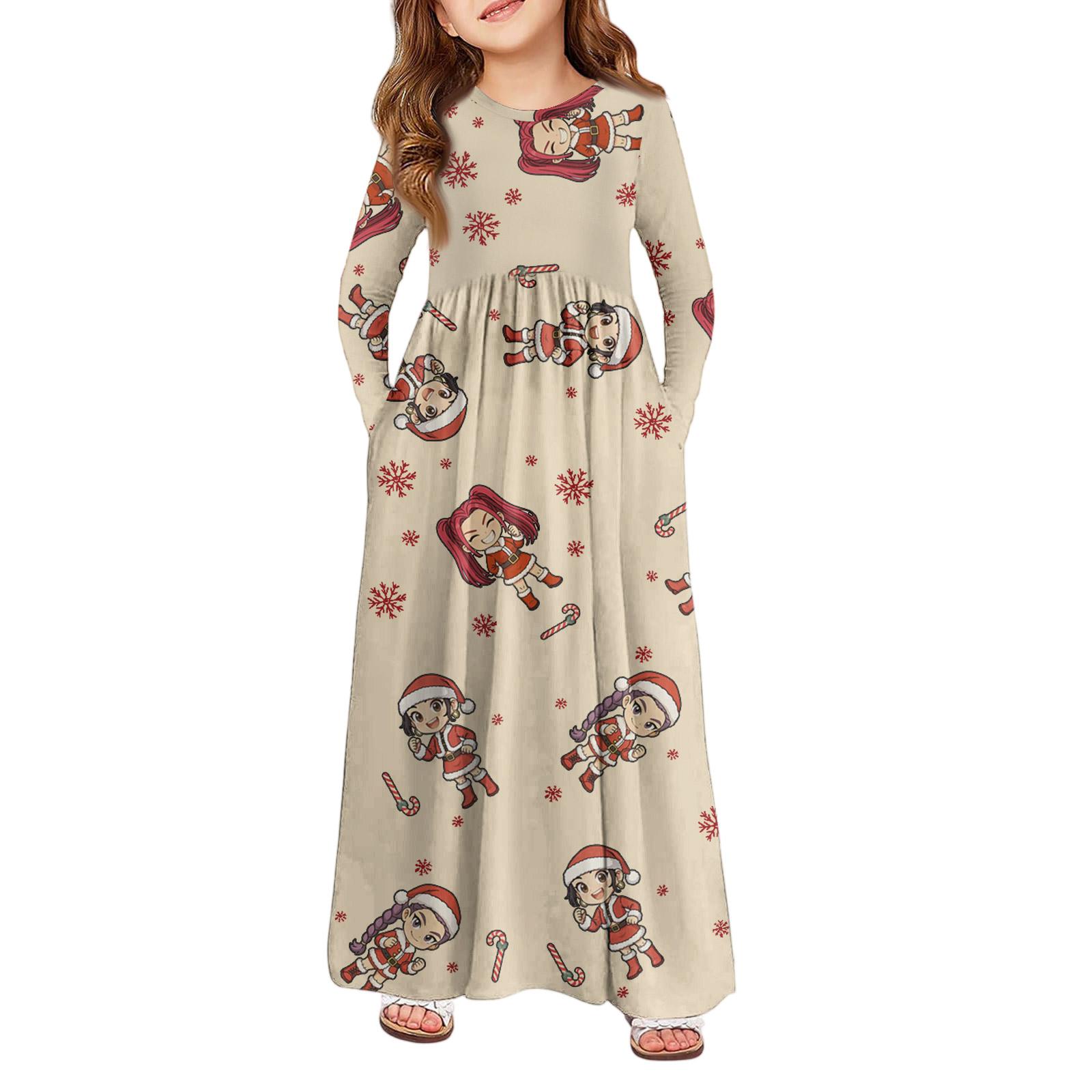 Girls Maxi Dress - Long Sleeve Pocket Dress T-Shirt Dress 140
Girls Maxi Dress - Long Sleeve Pocket Dress T-Shirt Dress 140