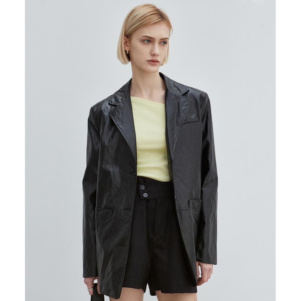 NICKNICOLE OVERSIZED ECO LEATHER JACKETVINTAGE BLACK 
NICKNICOLE OVERSIZED ECO LEATHER JACKETVINTAGE BLACK