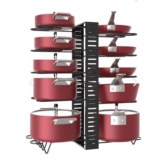 Pot and Pan Organizer Cabinet Inside and Outside 10 Tier Height Adjustable Shelf 6 Different Uses
Pot and Pan Organizer Cabinet Inside and Outside 10 Tier Height Adjustable Shelf 6 Different Uses