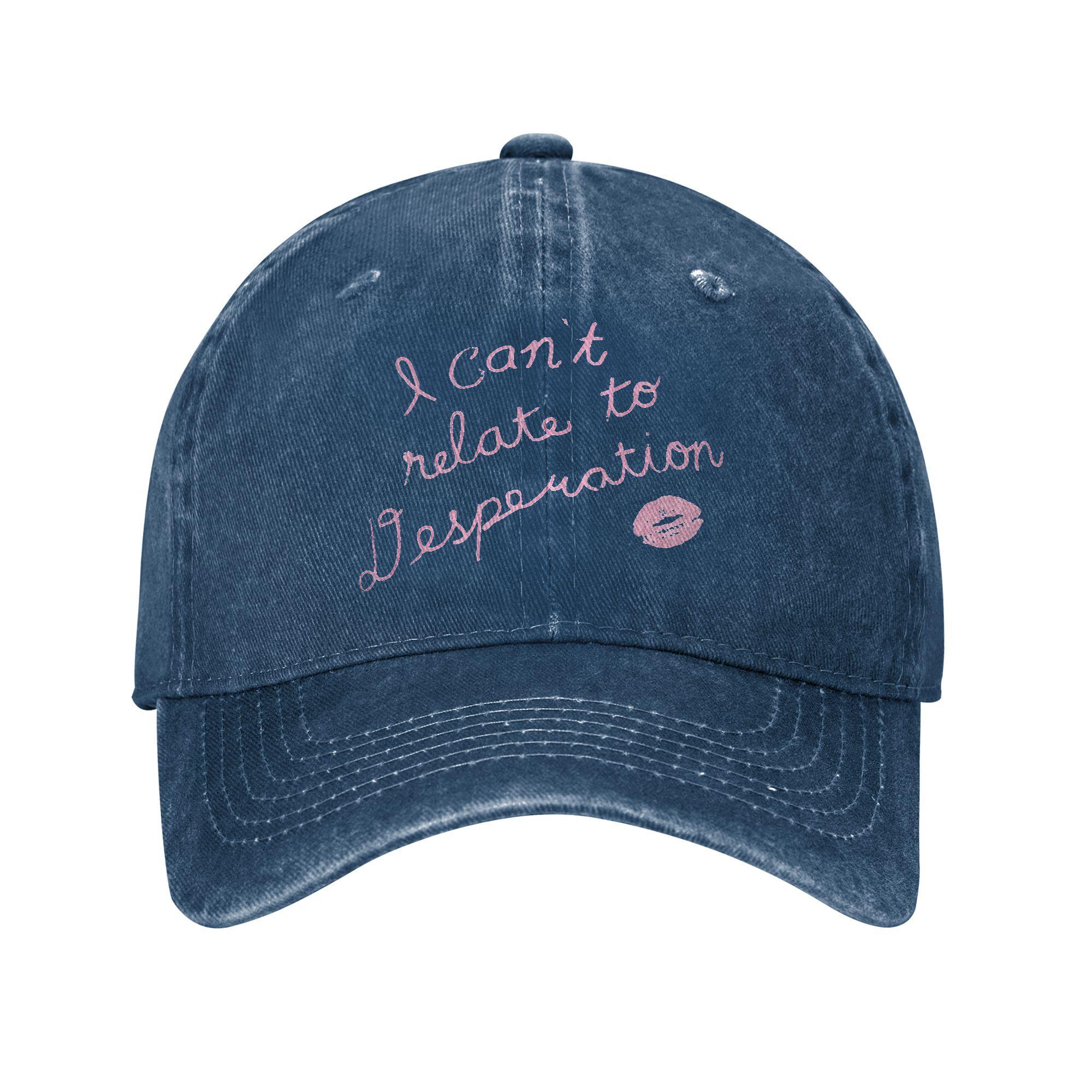 I Can t Relate To Desperation Accessories Baseball Caps Unisex Fashion Sabrina Carpenter Singer Hats Cap Adjustable Sun Cap Adjustable темно-синього кольору
I Can t Relate To Desperation Accessories Baseball Caps Unisex Fashion Sabrina Carpenter Singer Hats Cap Adjustable Sun Cap Adjustable темно-синього кольору