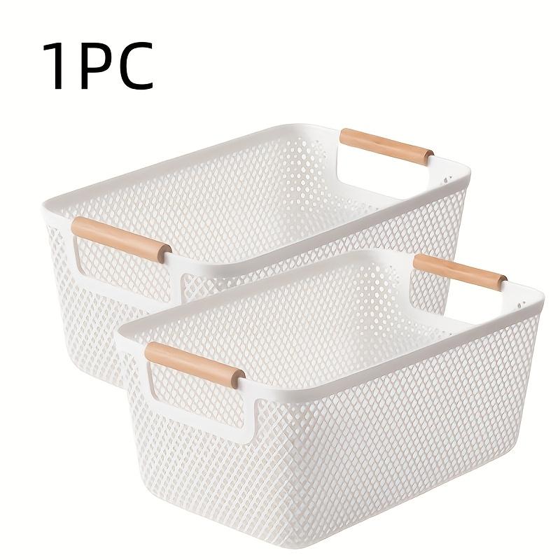 Durable Open Plastic Storage Basket with Double Wooden Handles - For Bathroom, Kitchen, and Outdoor Organization, Shelf Baskets
Durable Open Plastic Storage Basket with Double Wooden Handles - For Bathroom, Kitchen, and Outdoor Organization, Shelf Baskets