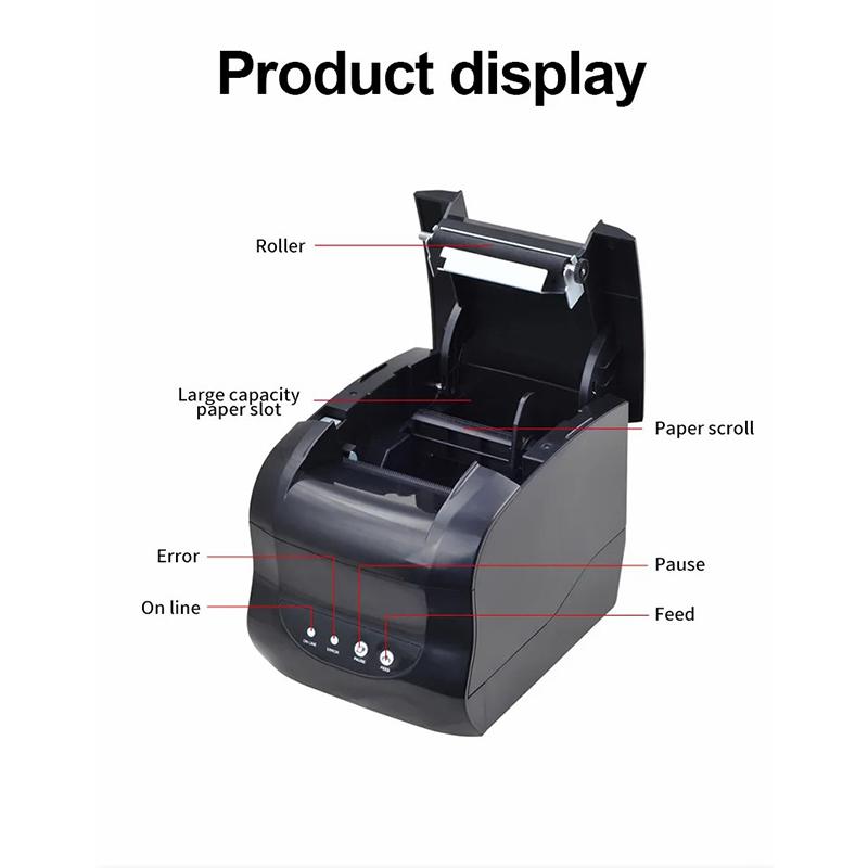 XPRINTER XP-365B 20-80mm QR Code Barcode Label Printer Thermal Self-adhesive Label Printer EU Plug
XPRINTER XP-365B 20-80mm QR Code Barcode Label Printer Thermal Self-adhesive Label Printer EU Plug
