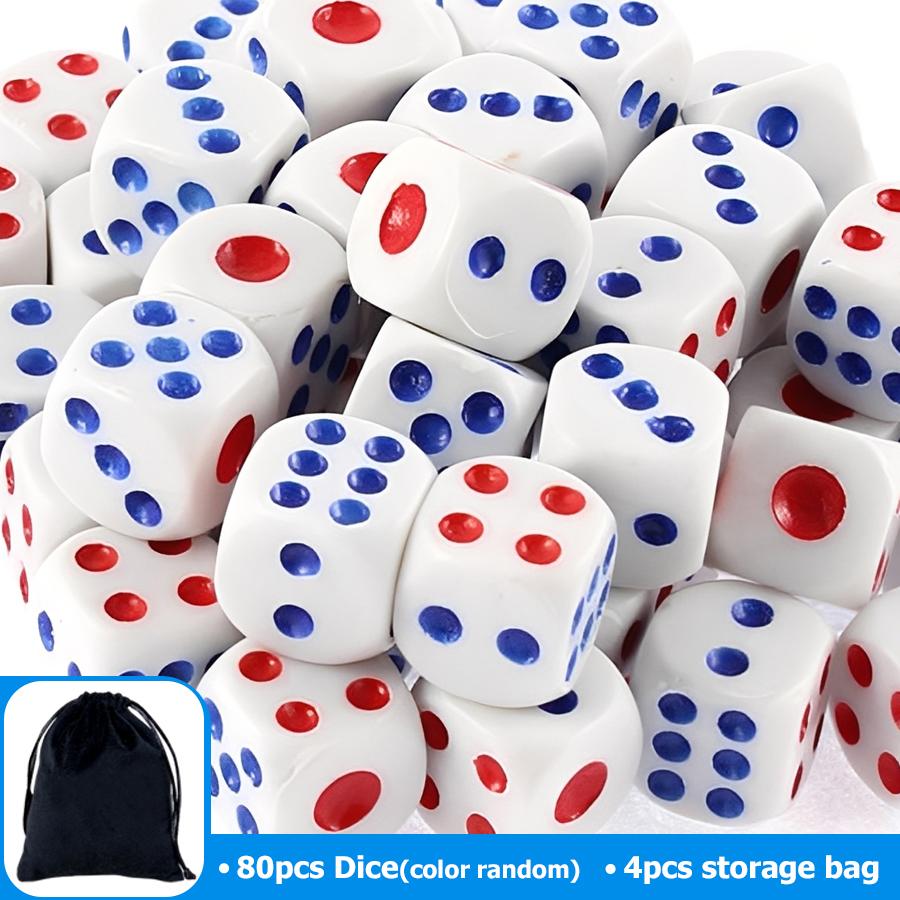 80pcs 10mm Red&Blue Point Dice & 4pcs Black Drawstring Storage Bags Playing Game Dice Tabletop Game Accessories & Party Supplies
80pcs 10mm Red&Blue Point Dice & 4pcs Black Drawstring Storage Bags Playing Game Dice Tabletop Game Accessories & Party Supplies