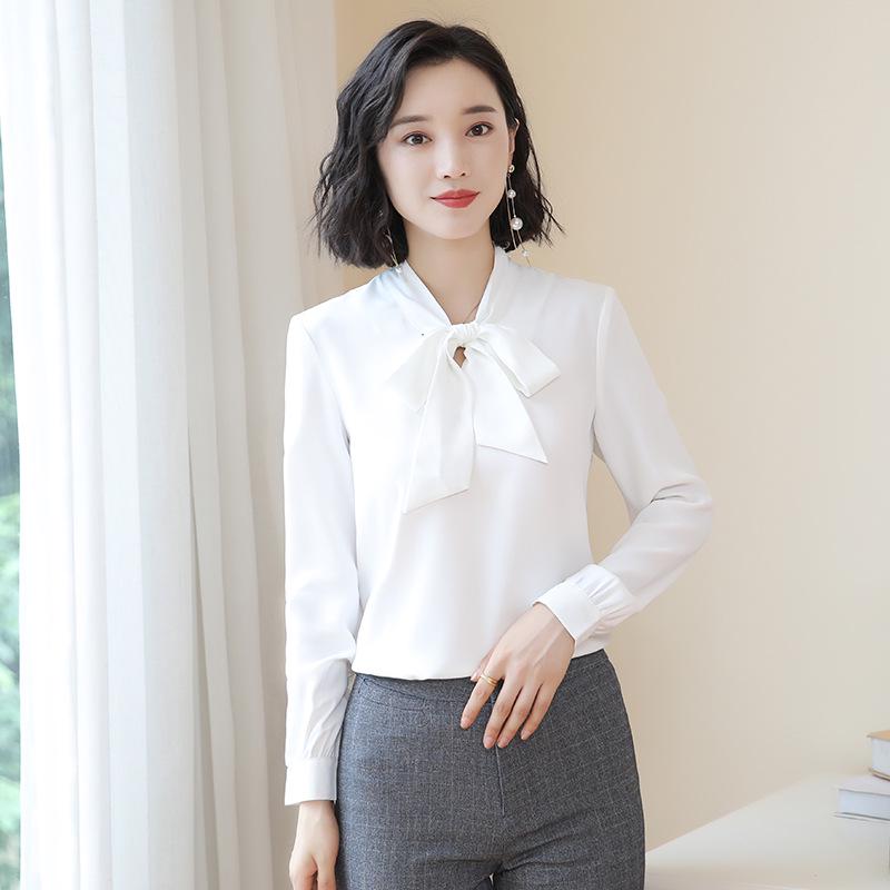 Женская белая шифоновая рубашка с длинным рукавом и галстуком-бабочкой - Профессиональный топ на весну/осень M белый
Женская белая шифоновая рубашка с длинным рукавом и галстуком-бабочкой - Профессиональный топ на весну/осень M белый