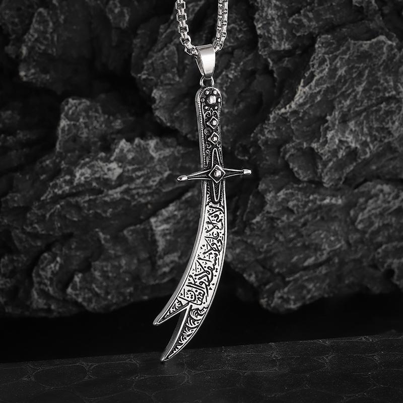Islamic Imam Ali Zulfiqar Sword Pendant Necklace for Men and Women Quran Necklace Shia Islamic Jewelry
Islamic Imam Ali Zulfiqar Sword Pendant Necklace for Men and Women Quran Necklace Shia Islamic Jewelry