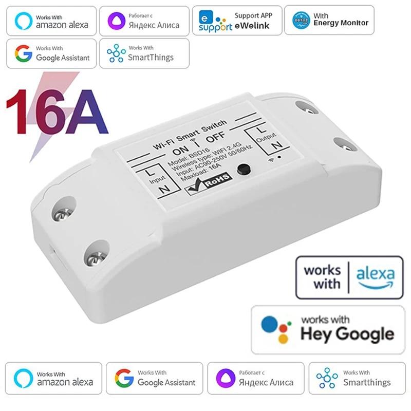 16A WiFi Smart Switch Smart Home Wireless Control Switch Relay Breaker Remote Voice Control Support Alexa Google Home Ewelink
16A WiFi Smart Switch Smart Home Wireless Control Switch Relay Breaker Remote Voice Control Support Alexa Google Home Ewelink