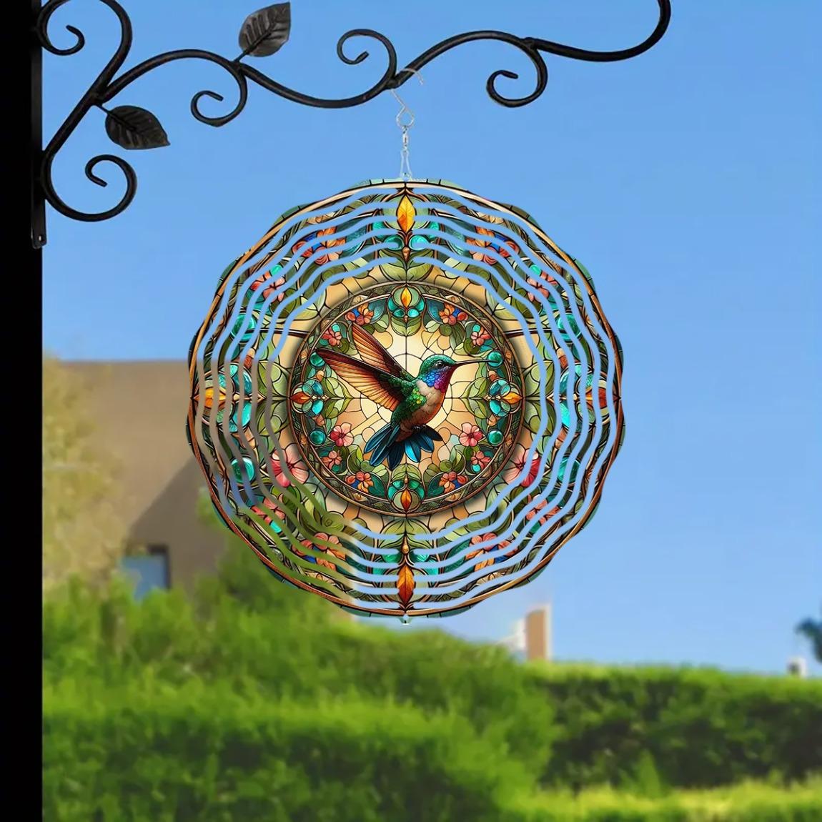 Vibrant 10-Inch Hummingbird Wind Spinner – 3D Kinetic Metal Hanging Ornament with 360° Rotation, Colorful Floral & Butterfly Design for Garden 01A
Vibrant 10-Inch Hummingbird Wind Spinner – 3D Kinetic Metal Hanging Ornament with 360° Rotation, Colorful Floral & Butterfly Design for Garden 01A