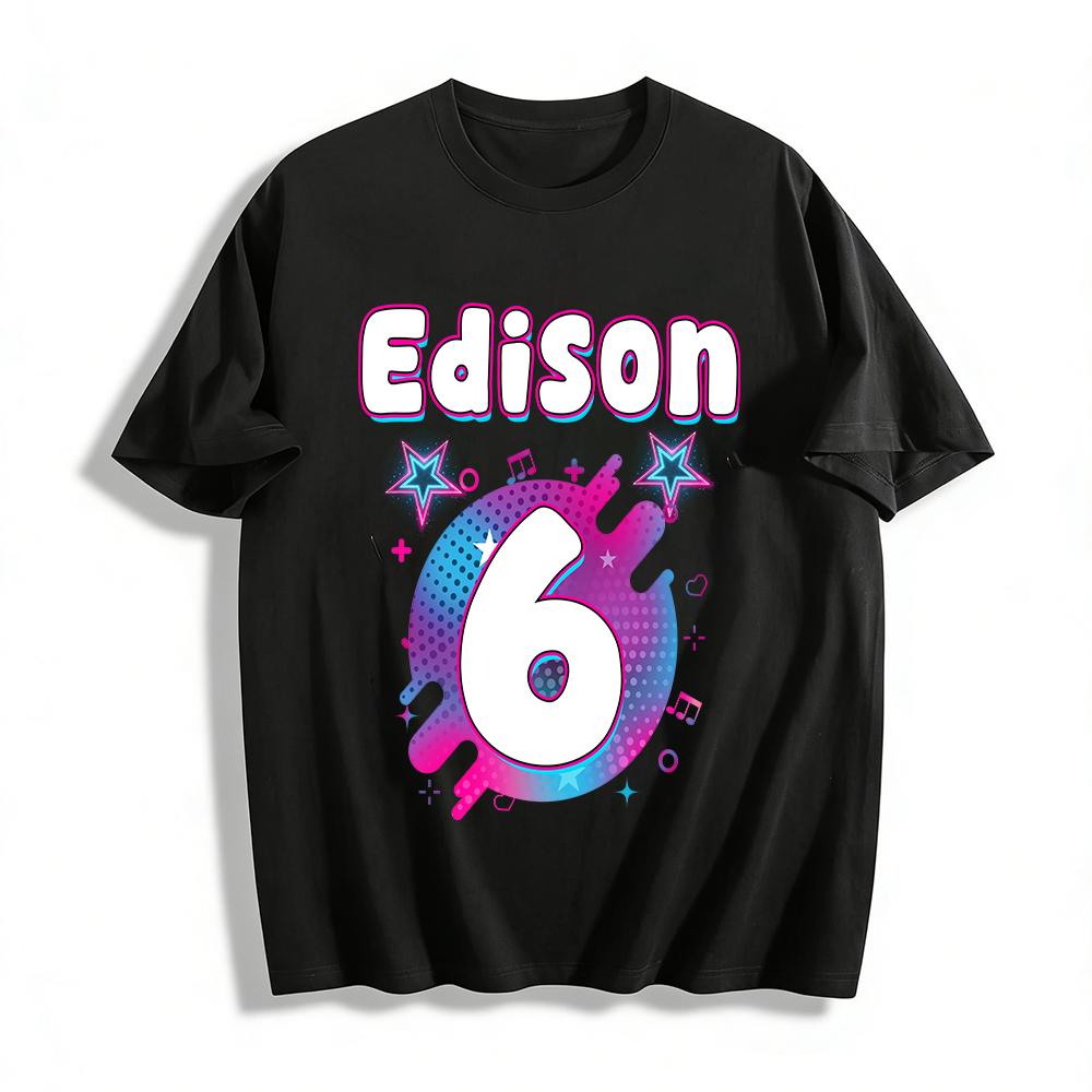 Edison 6th Birthday Shirt TikTok Style Glow Party Tee Kids Birthday Celebration Top Pure cotton T-shirt XXS
Edison 6th Birthday Shirt TikTok Style Glow Party Tee Kids Birthday Celebration Top Pure cotton T-shirt XXS