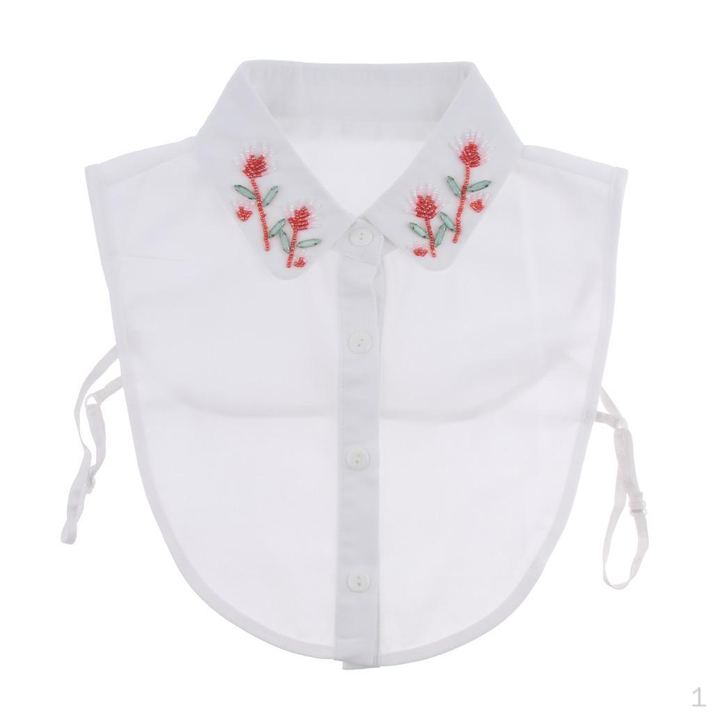 Половина блузки с воротником и бусинами из кристаллов Ложная манишка White Design 6
Половина блузки с воротником и бусинами из кристаллов Ложная манишка White Design 6