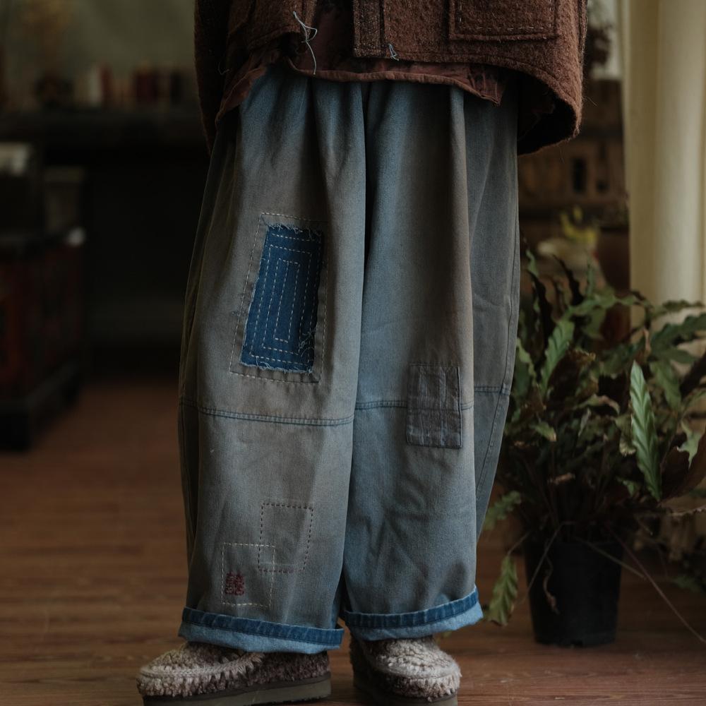Johnature Women Vintage Patchwork Wide Leg Pants Elastic Waist Loose Spring Trousers Casual Long Pants One Size синій
Johnature Women Vintage Patchwork Wide Leg Pants Elastic Waist Loose Spring Trousers Casual Long Pants One Size синій