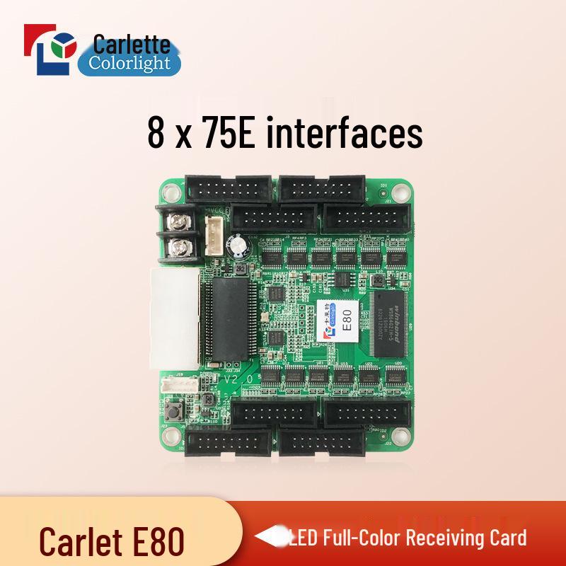 Carlett LED Full-Color 5A-75E Receiver Card for E80/E120/E320 Large Display Advertising.
Carlett LED Full-Color 5A-75E Receiver Card for E80/E120/E320 Large Display Advertising.