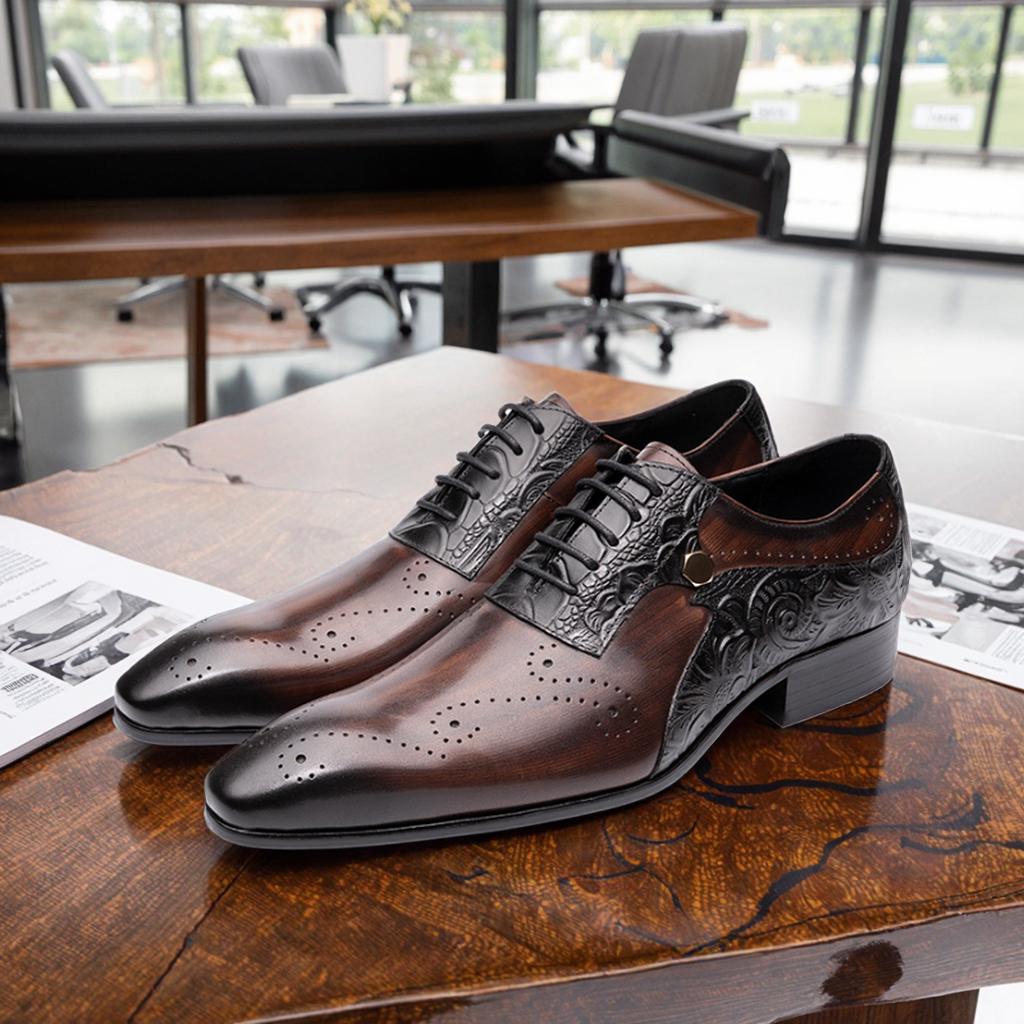 Mens Wedding Dress Brogue Genuine Leather Lace-up Latest Design Fashion Color Match Handmade Leather Man Pointed Dress Shoes 45
Mens Wedding Dress Brogue Genuine Leather Lace-up Latest Design Fashion Color Match Handmade Leather Man Pointed Dress Shoes 45
