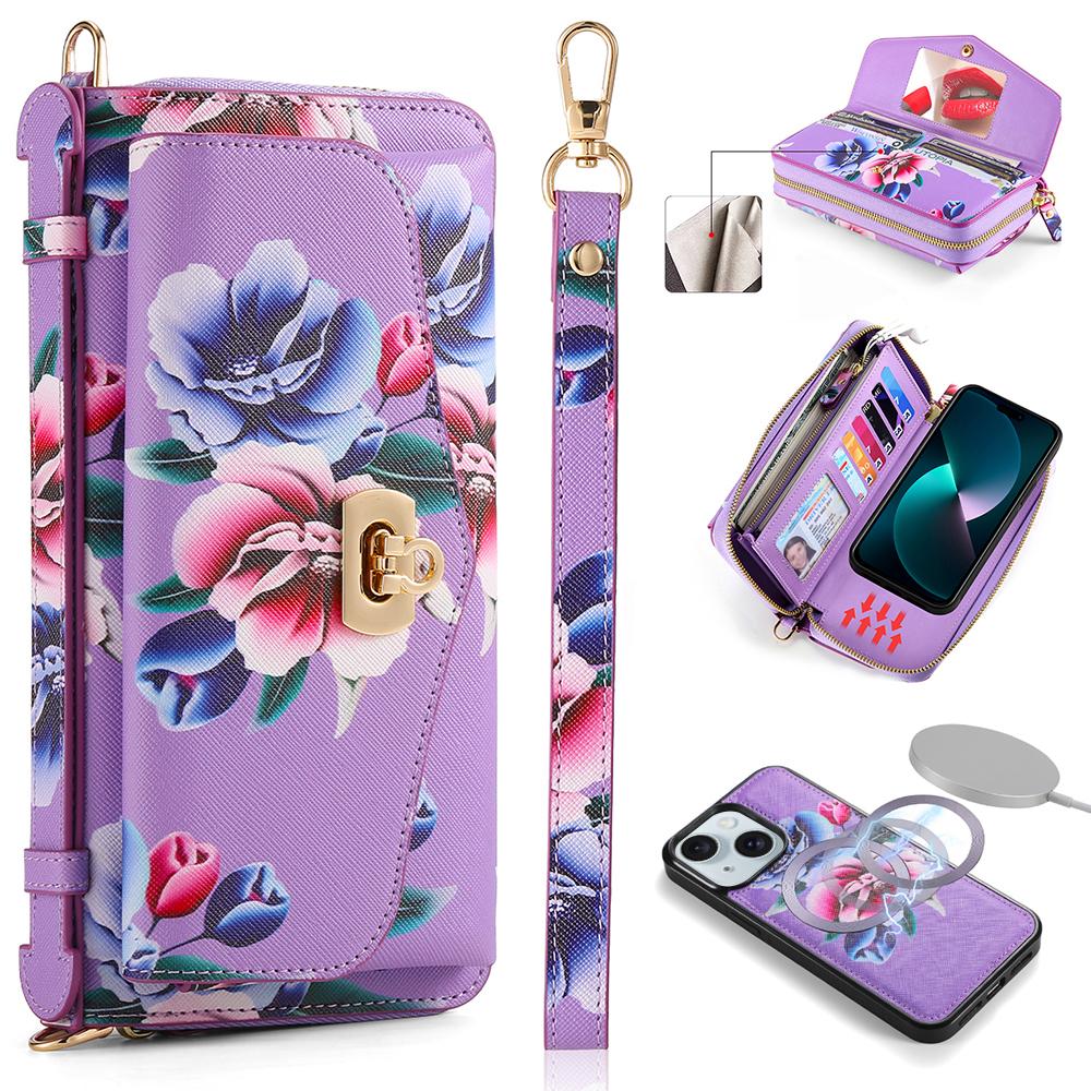 POLA Style 001 For iPhone 15 Detachable 2-in-1 Phone Case with Flower Pattern RFID Blocking PU Leather Wallet Purple
POLA Style 001 For iPhone 15 Detachable 2-in-1 Phone Case with Flower Pattern RFID Blocking PU Leather Wallet Purple