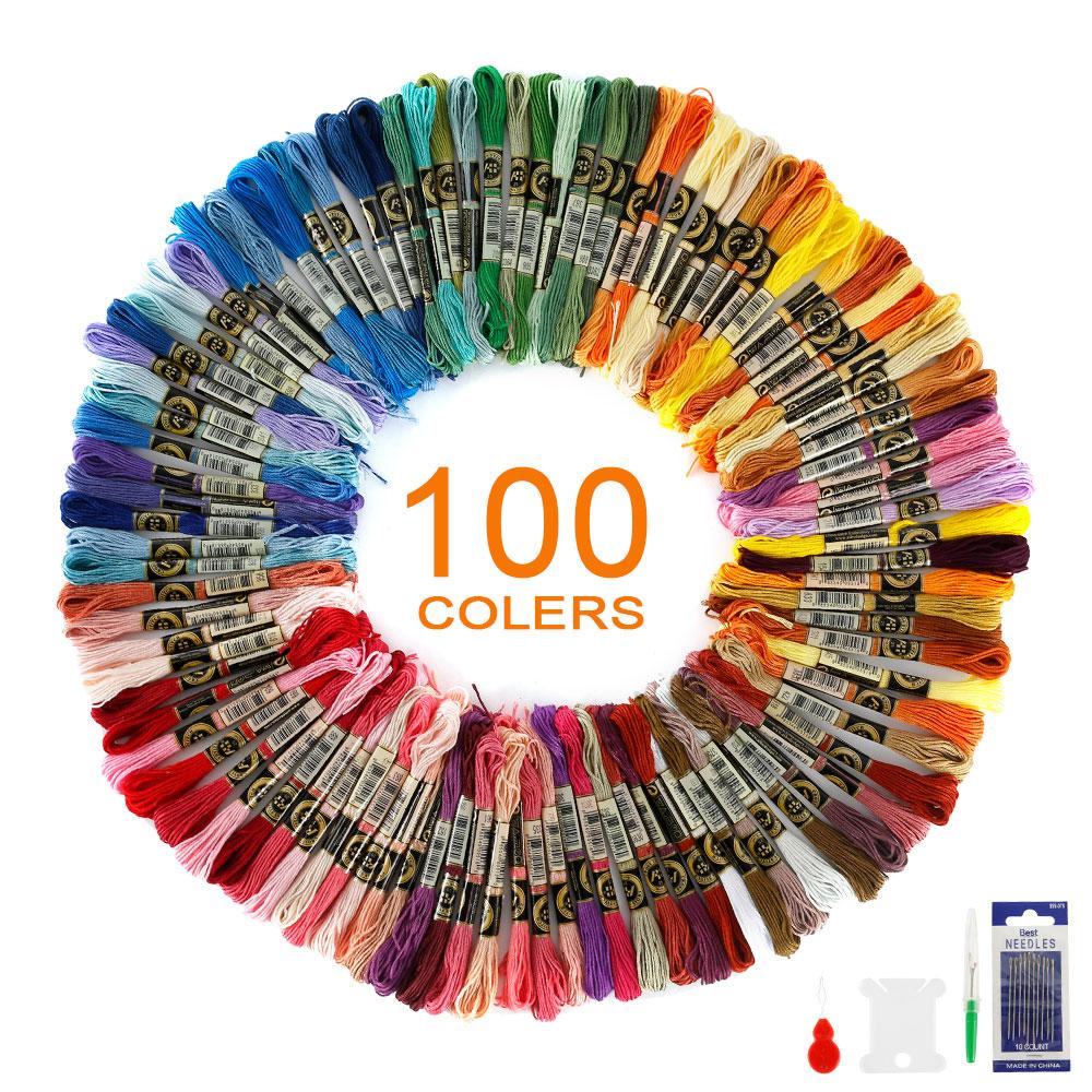 100 Skeins Per Pack Cross Stitch Thread Embroidery Floss For Beginners DIY Craft Bracelet Craft8M Skein No Repeat Rainbow Colors
100 Skeins Per Pack Cross Stitch Thread Embroidery Floss For Beginners DIY Craft Bracelet Craft8M Skein No Repeat Rainbow Colors