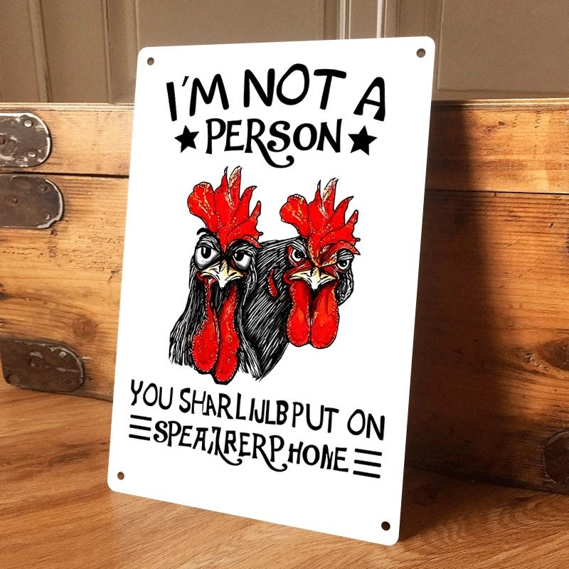 1 item: I m Not the Person You Should Put on Speaker - Fun Double Chicken Head Portrait Metal Tin Painting - Suitable for Home (as the picture,20x30cm)
1 item: I m Not the Person You Should Put on Speaker - Fun Double Chicken Head Portrait Metal Tin Painting - Suitable for Home (as the picture,20x30cm)